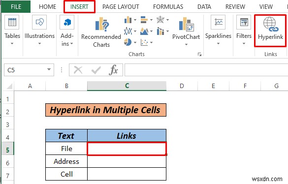 วิธีการไฮเปอร์ลิงก์หลายเซลล์ใน Excel (3 วิธี)