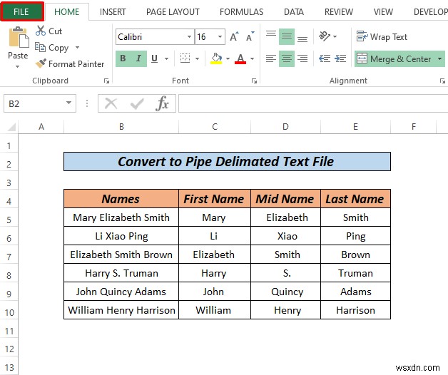 วิธีการแปลง Excel เป็นไฟล์ข้อความด้วยตัวคั่นไพพ์ (2 วิธี)