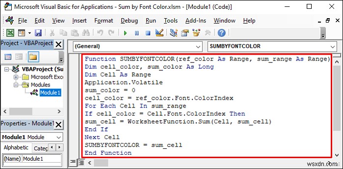 รวมตามสีแบบอักษรใน Excel (2 วิธีที่มีประสิทธิภาพ) 