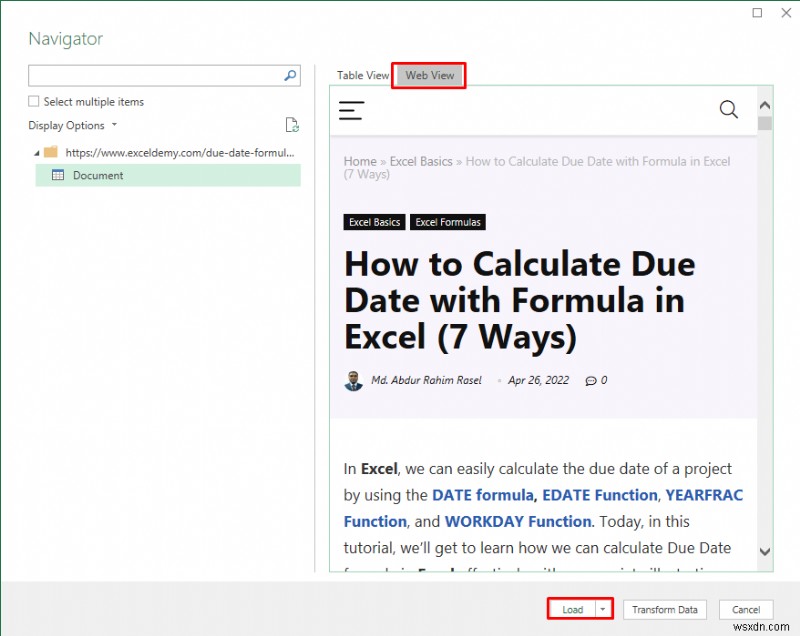 วิธีการนำเข้าข้อมูลไปยัง Excel จากเว็บ (พร้อมขั้นตอนด่วน)