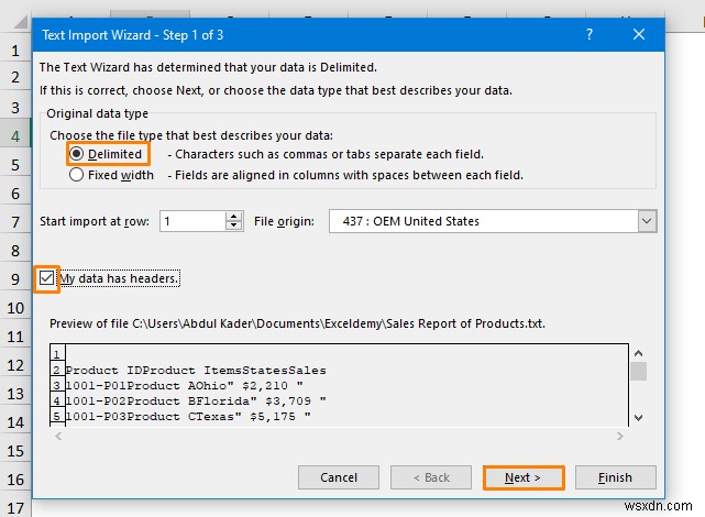 วิธีการแปลง Notepad เป็น Excel ด้วยคอลัมน์ (5 วิธี)