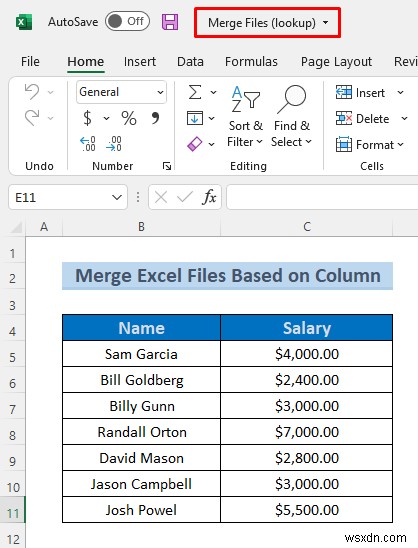 วิธีผสานไฟล์ Excel ตามคอลัมน์ (3 วิธี) 