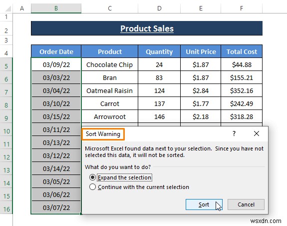 วิธีจัดเรียงแถวตามวันที่ใน Excel (8 วิธี)