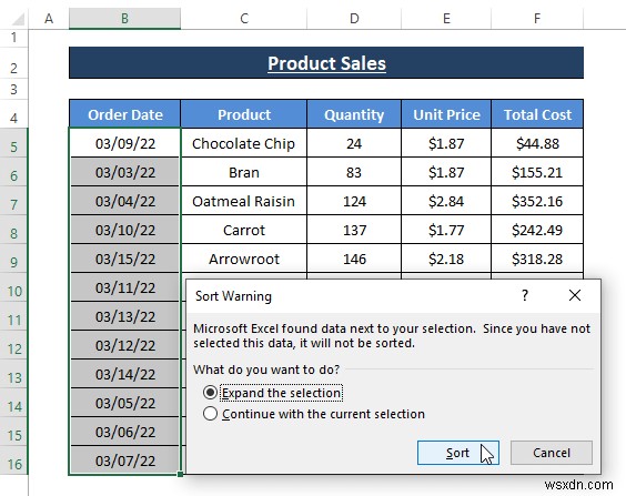 วิธีจัดเรียงแถวตามวันที่ใน Excel (8 วิธี)