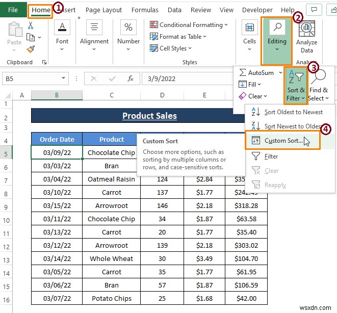 วิธีจัดเรียงแถวตามวันที่ใน Excel (8 วิธี)