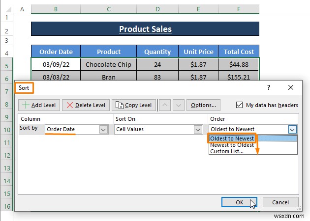 วิธีจัดเรียงแถวตามวันที่ใน Excel (8 วิธี)