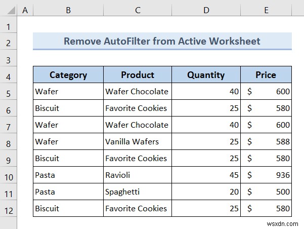 Excel VBA:ลบตัวกรองอัตโนมัติหากมีอยู่ (7 ตัวอย่าง)