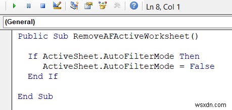 Excel VBA:ลบตัวกรองอัตโนมัติหากมีอยู่ (7 ตัวอย่าง)