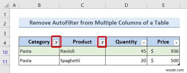 Excel VBA:ลบตัวกรองอัตโนมัติหากมีอยู่ (7 ตัวอย่าง)