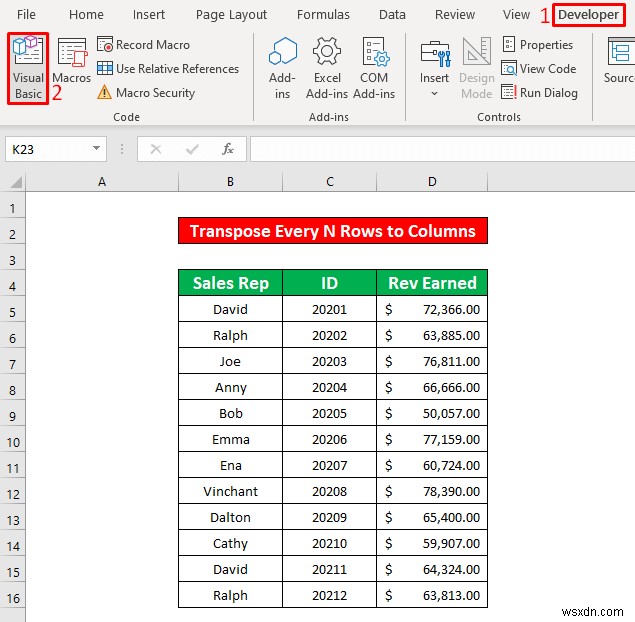 วิธีการย้ายทุก n แถวเป็นคอลัมน์ใน Excel (2 วิธีง่ายๆ)