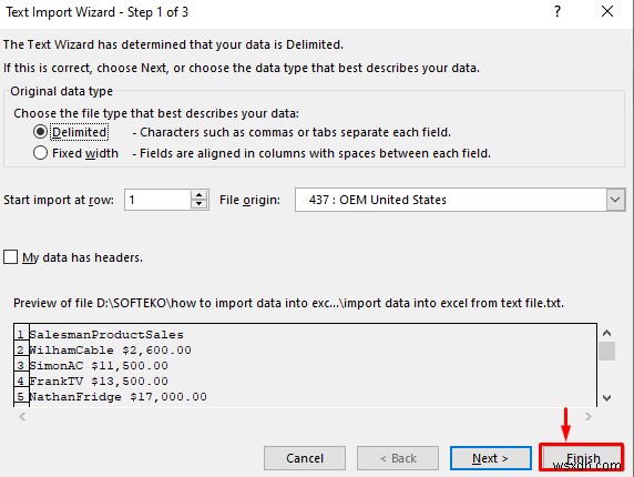 วิธีการนำเข้าข้อมูลจากไฟล์ข้อความลงใน Excel (3 วิธี)