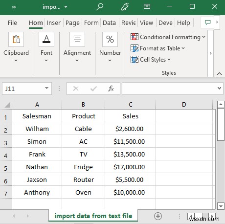 วิธีการนำเข้าข้อมูลจากไฟล์ข้อความลงใน Excel (3 วิธี)