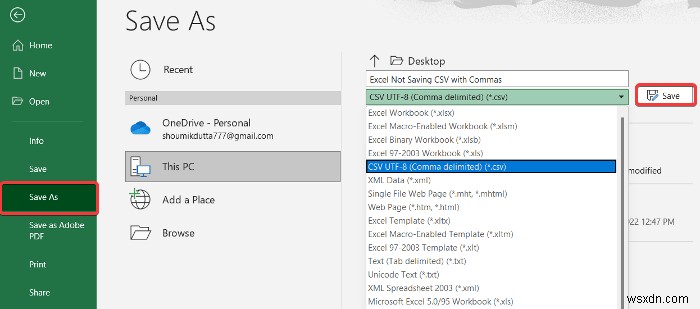 [แก้ไขแล้ว!] Excel ไม่บันทึก CSV ด้วยเครื่องหมายจุลภาค (7 วิธีที่เป็นไปได้)