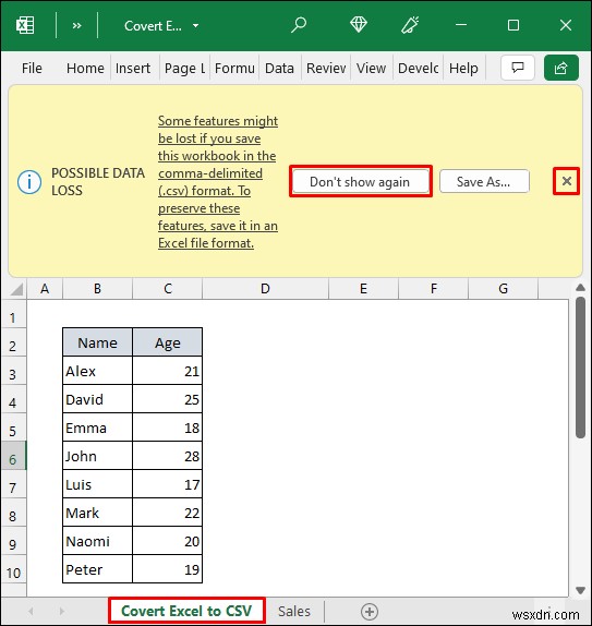 แปลง Excel เป็นไฟล์ CSV ที่คั่นด้วยจุลภาค (2 วิธีง่ายๆ)