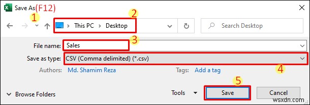 แปลง Excel เป็นไฟล์ CSV ที่คั่นด้วยจุลภาค (2 วิธีง่ายๆ)