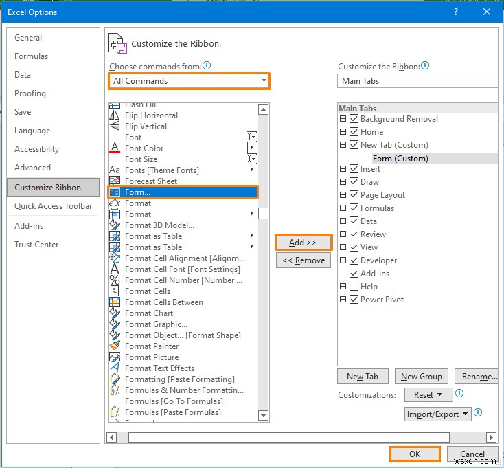 วิธีสร้างฐานข้อมูลด้วยฟอร์มใน Excel