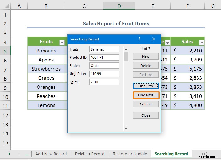 วิธีสร้างฐานข้อมูลด้วยฟอร์มใน Excel