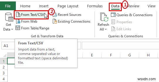 วิธีการนำเข้า CSV ลงในชีตที่มีอยู่ใน Excel (5 วิธี)