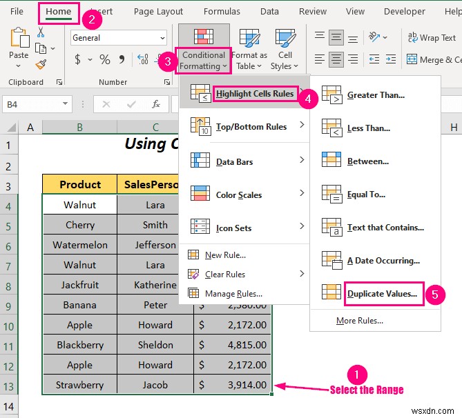 วิธีย้ายแถวที่ซ้ำกันเป็นคอลัมน์ใน Excel (4 วิธี)