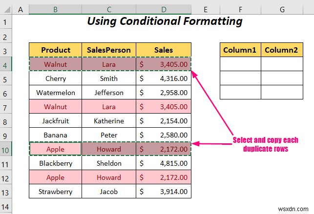 วิธีย้ายแถวที่ซ้ำกันเป็นคอลัมน์ใน Excel (4 วิธี)