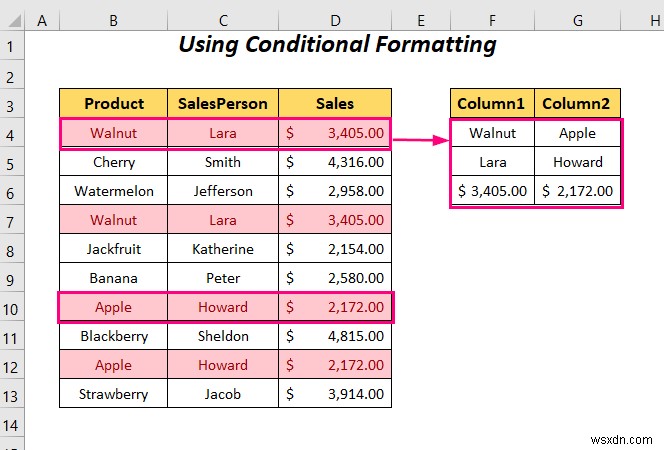 วิธีย้ายแถวที่ซ้ำกันเป็นคอลัมน์ใน Excel (4 วิธี)