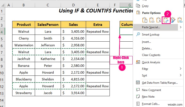 วิธีย้ายแถวที่ซ้ำกันเป็นคอลัมน์ใน Excel (4 วิธี)