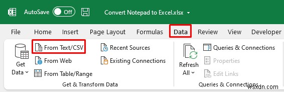 วิธีการเปิด Notepad หรือไฟล์ข้อความใน Excel ด้วยคอลัมน์ (วิธีง่ายๆ 3 วิธี)