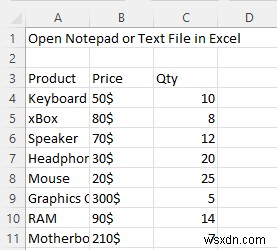 วิธีการเปิด Notepad หรือไฟล์ข้อความใน Excel ด้วยคอลัมน์ (วิธีง่ายๆ 3 วิธี)