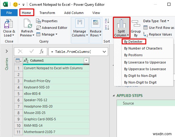 วิธีการเปิด Notepad หรือไฟล์ข้อความใน Excel ด้วยคอลัมน์ (วิธีง่ายๆ 3 วิธี)