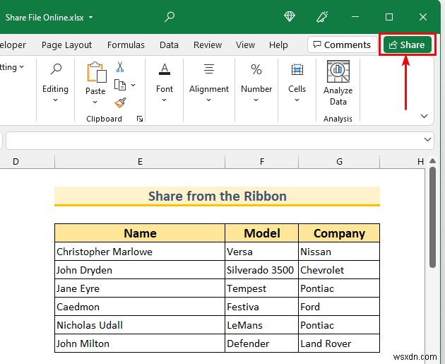 วิธีแชร์ไฟล์ Excel ออนไลน์ (2 วิธีง่ายๆ)