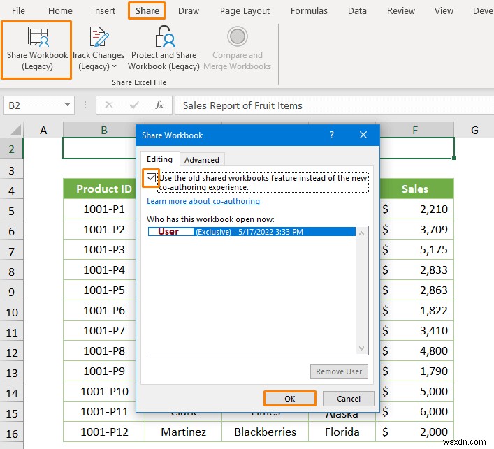 วิธีแชร์ไฟล์ Excel สำหรับผู้ใช้หลายคน