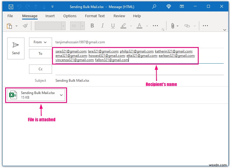 วิธีการส่งอีเมลจำนวนมากจาก Outlook โดยใช้ Excel (3 วิธี)