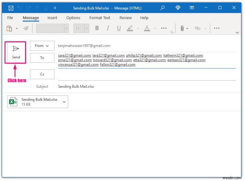 วิธีการส่งอีเมลจำนวนมากจาก Outlook โดยใช้ Excel (3 วิธี)