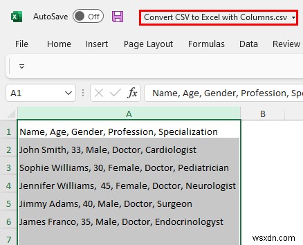 วิธีการแปลง CSV เป็น Excel ด้วยคอลัมน์ (5 วิธี)