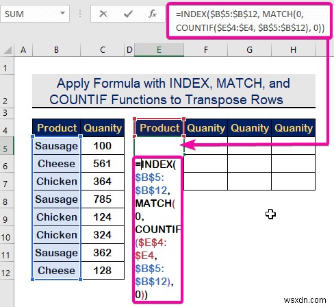 วิธีการเปลี่ยนแถวเป็นคอลัมน์ตามเกณฑ์ใน Excel (2 วิธี)