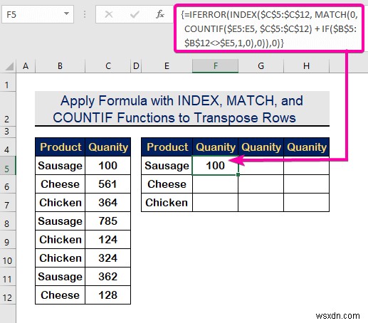 วิธีการเปลี่ยนแถวเป็นคอลัมน์ตามเกณฑ์ใน Excel (2 วิธี)