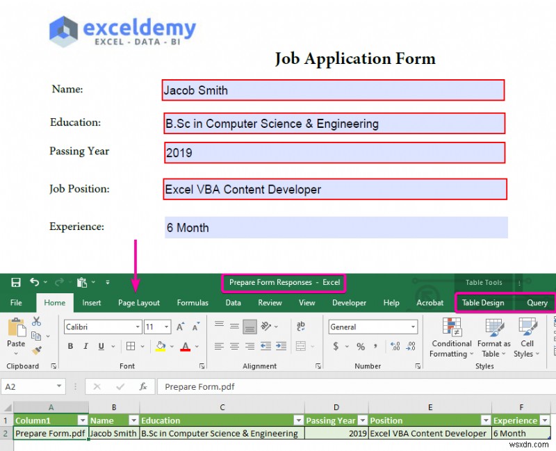 วิธีเชื่อมโยงแบบฟอร์ม PDF กับฐานข้อมูล Excel (ด้วยขั้นตอนง่ายๆ)