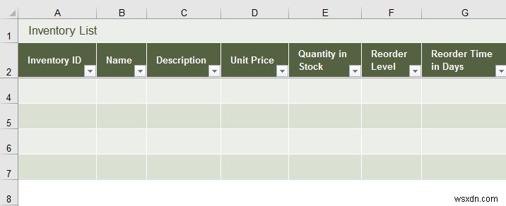 วิธีสร้างฐานข้อมูลสินค้าคงคลังใน Excel (วิธีง่ายๆ 3 วิธี)