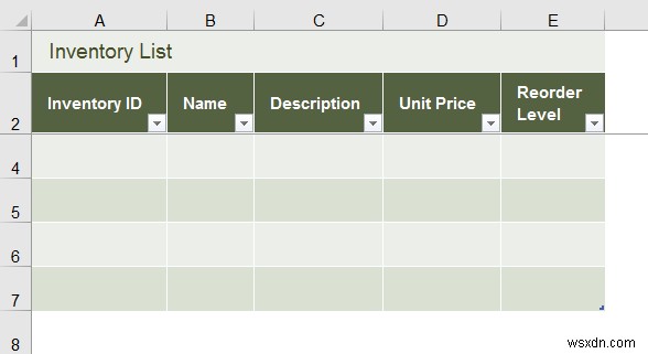 วิธีสร้างฐานข้อมูลสินค้าคงคลังใน Excel (วิธีง่ายๆ 3 วิธี)