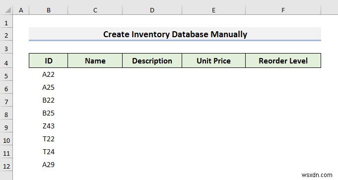 วิธีสร้างฐานข้อมูลสินค้าคงคลังใน Excel (วิธีง่ายๆ 3 วิธี)