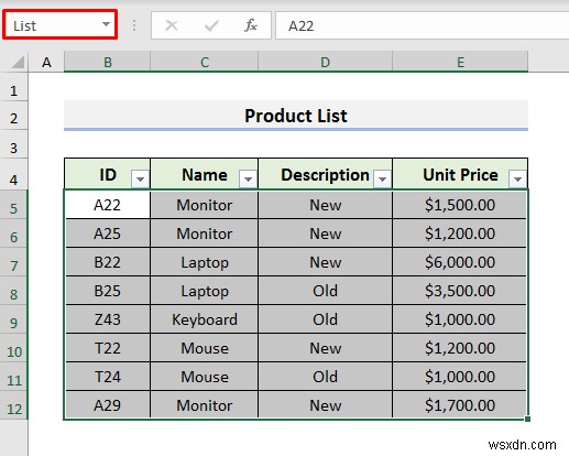 วิธีสร้างฐานข้อมูลสินค้าคงคลังใน Excel (วิธีง่ายๆ 3 วิธี)