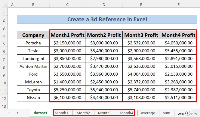 วิธีสร้างข้อมูลอ้างอิง 3 มิติใน Excel ด้วยชื่อ (7 วิธีง่ายๆ)