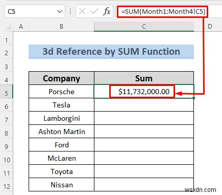 วิธีสร้างข้อมูลอ้างอิง 3 มิติใน Excel ด้วยชื่อ (7 วิธีง่ายๆ)