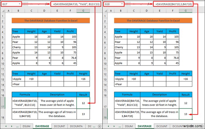 วิธีใช้ฟังก์ชันฐานข้อมูลใน Excel (พร้อมตัวอย่าง)