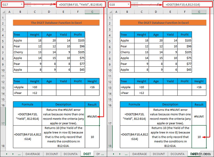 วิธีใช้ฟังก์ชันฐานข้อมูลใน Excel (พร้อมตัวอย่าง)