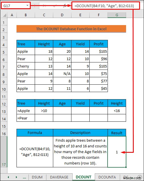 วิธีใช้ฟังก์ชันฐานข้อมูลใน Excel (พร้อมตัวอย่าง)