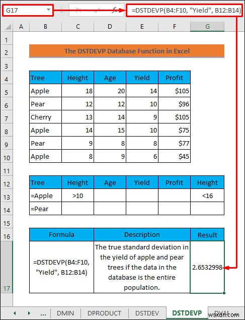 วิธีใช้ฟังก์ชันฐานข้อมูลใน Excel (พร้อมตัวอย่าง)