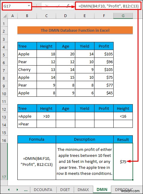 วิธีใช้ฟังก์ชันฐานข้อมูลใน Excel (พร้อมตัวอย่าง)