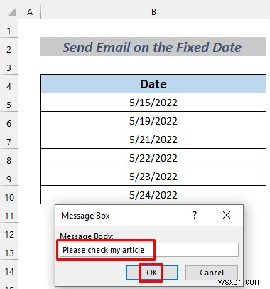 วิธีการส่งอีเมลโดยอัตโนมัติจาก Excel ตามวันที่