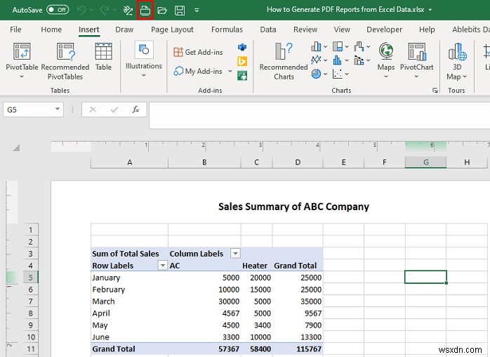 วิธีสร้างรายงาน PDF จากข้อมูล Excel (4 วิธีง่ายๆ)